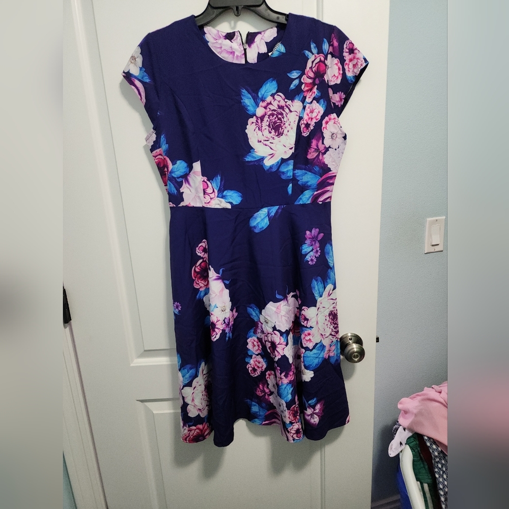 Purple floral dress sz XL